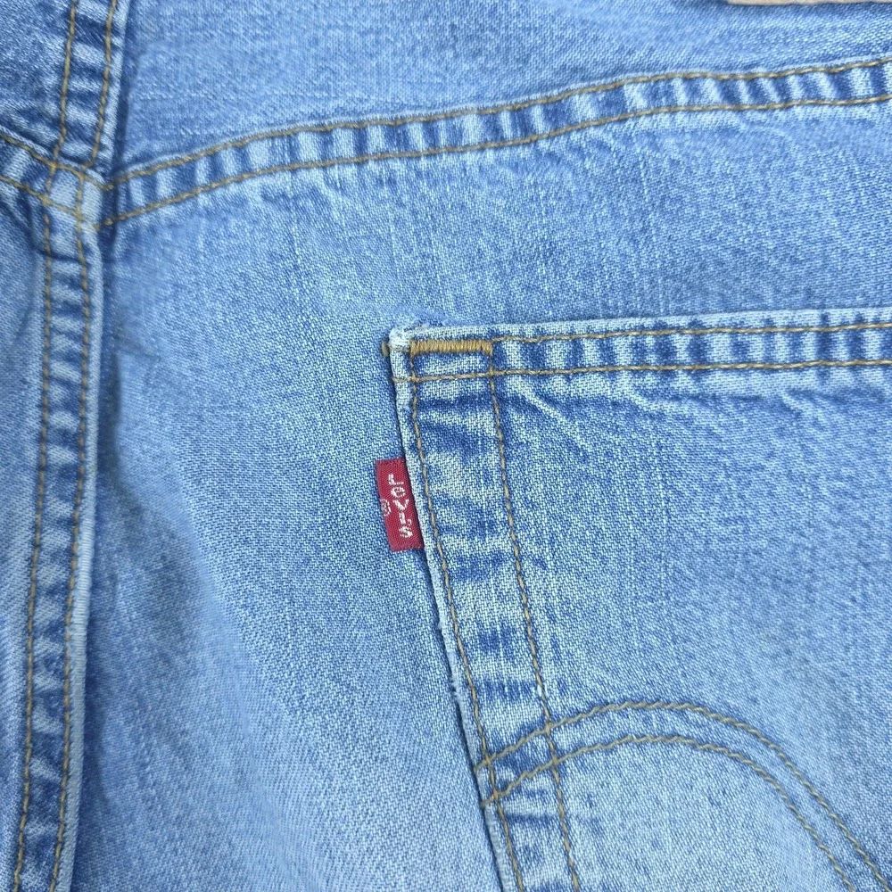 Levis 569 Denim Shorts Mens 34 Blue Relaxed Fit Bermuda Light Wash 11 Inseam